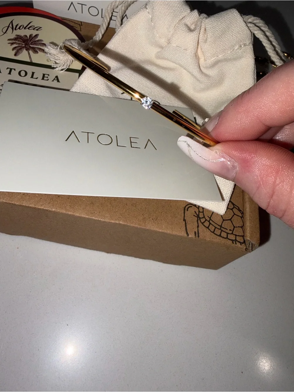 ATOLEA THIN SOLAR CUFF 18kGOLD PLATED NEW IN POUCH